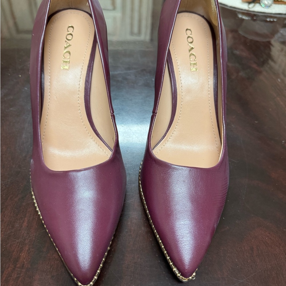 NWOT Coach Burgundy Samantha Pointed Toe Pump Size 10B